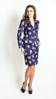 #ad PARTY SKIRT SUIT Floral Pencil Skirt Set Wear To Work European Skirt Suit $189.00