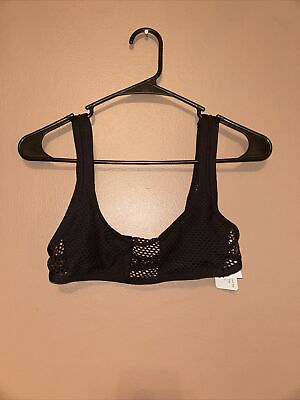 #ad LSpace Women#x27;s NWT Black Mesh Madness Benji Bikini Top Swimwear Size Small $76.00