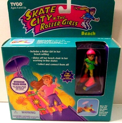 #ad #ad Vintage Tyco Skate City #x27;N The Roller Girls Beach with Gliding  Beach Chair $19.95