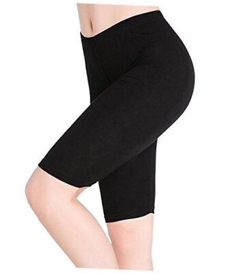#ad Womens Under Skirt Pants Soft Ultra Stretch Knee Length Leggings 3X Large Black $20.56
