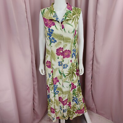 #ad Coco Bianco Women#x27;s Floral Button Up Cut Out Pleated Collared Maxi Dress 16 NWT $17.50