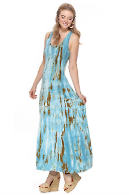 #ad T Party Turquoise Tie Dye Maxi Dress $15.00