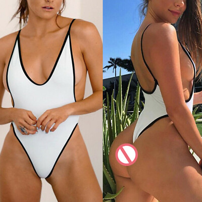 #ad Women Sexy Swimsuit One Piece Thong Swimwear Monokini Bathing Suit Beach Bikini $3.99