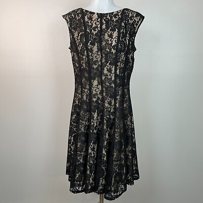 Danny and Nicole A Line Dress 10 Black Beige Lace Sleeveless Cocktail Women#x27;s $22.00