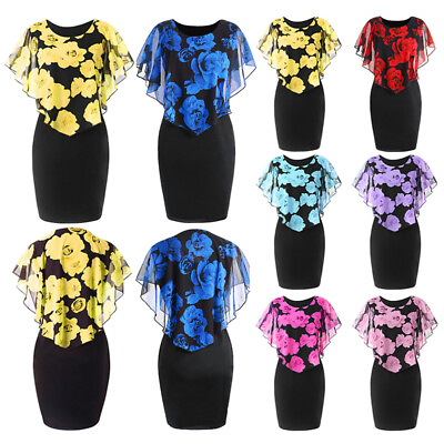 Party Dress Dress Bodycon Cocktail Dresses Casual Summer Floral Holiday Women GBP 8.53