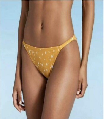 #ad Kona Sol Women#x27;s Bikini bottom Hipster Medium coverage Polka Dot Yellow Size L $9.95
