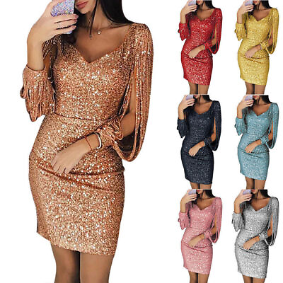 #ad #ad Ladies Party Dresses Glitter Sexy Min Short Dress Womens Evening Sequin Glitter $25.64