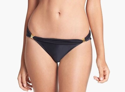 #ad VIX Swimwear Via Womens Swimwear Solid Black Bikini Bottoms Black Swim Size XS $50.15
