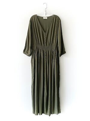 #ad #ad New Women#x27;s Olive Green Plus Size Maxi Long Dress 1X 2X 3X NWT $20.00