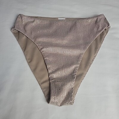 #ad Good American Bikini Bottom Womens Small 1 Rose Metallic Swimsuit High Waist $21.99