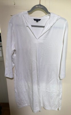 #ad Lands End Womens White Beach Cover Up Size L $17.00