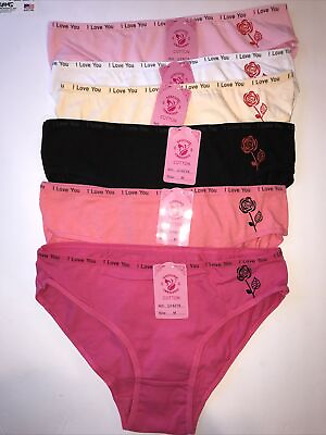 #ad Women’s 6 PAIR BIKINI Panties Medium Underwear multicolor NWT $26.52