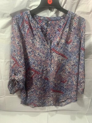 Maurices Womens Sheer Beach Cover Up Top w Roll Tab Sleeves XL EUC $9.98