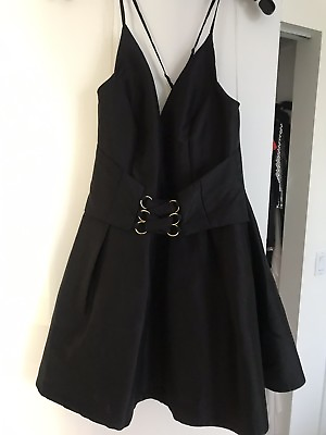 Black Small Size 4 Cocktail Aline Dress. Tafetta $45.00