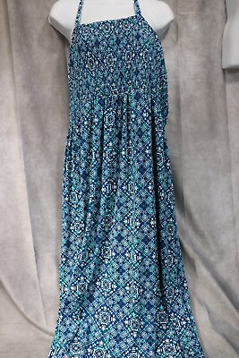#ad Faded Glory Blue Maxi Dress Women#x27;s Size 3X $29.99
