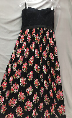 #ad Rue 21 Black Floral Maxi Dress Size L Womens $4.99