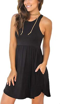 #ad HiMONE Summer Dresses Sleeveless Sundresses for Women Casual Beach Petite Sun Dr $68.12