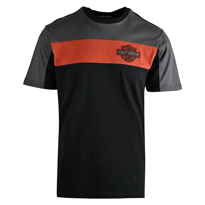 #ad Harley Davidson Men#x27;s T Shirt 3 Tone Logo Back Graphics Short Sleeve S60 C $34.50