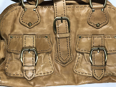 #ad #ad Nordstrom Leather Large Handbag Buckles Rivets Straps $19.99