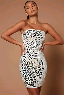 #ad Fashion Nova NOVA LUXE Mirror My Love Mini Dress Large $39.95