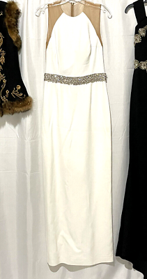 Michael Kors Collection Crystal Embellished Mesh Long White Wedding Gown Dress 6 $2077.90