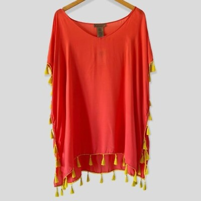 #ad Camp;T Beach Coral Beach Cover up Large $12.95
