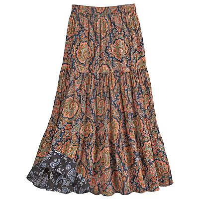 #ad Women#x27;s Reversible Boho Maxi Skirt Paisely Long Skirt by Catalog Classics 36quot;L $39.99