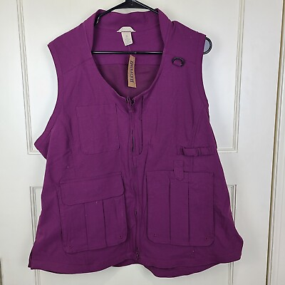Duluth Trading Company Women#x27;s Heirloom Gardening Vest NWT Burgundy Size: XL $44.99