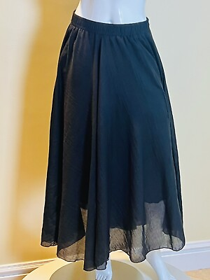 #ad OCHENTA Women#x27;s Elastic Waist Flowing Bohemian Cotton Long Maxi Skirt Black 6 $26.00