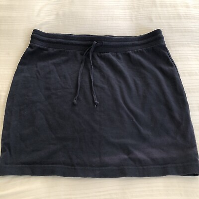 #ad BANANA REPUBLIC ladies MEDIUM Knit Skirt Navy Blue 100% Cotton $6.50