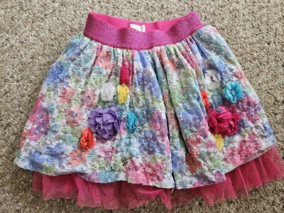 #ad THE CHILDREN’S PLACE Floral Print Tulle Tutu Skirt Girls Size 7 8 $7.09