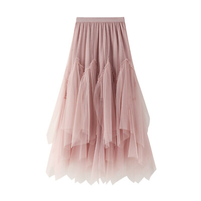 #ad Tulle Skirts for Women Long Fairy Tiered Skirt A Line Mesh Elastic Waist Skirts GBP 15.96