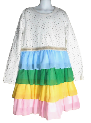 #ad HANNA ANDERSSON RAINBOW TULLE TIERED PARTY DRESS Girl#x27;s sz 140 US 10 NWOT New $24.99