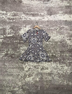 #ad #ad Tigerlily Mini Floral Boho Dress Short Sleeve Rayon Blend Neck Tie Size 6 $11.89