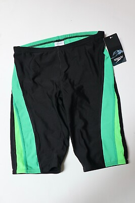 Speedo Men#x27;s Standard Swimsuit Jammer Endurance blackgreen size 30 $28.50