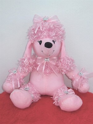 #ad Pink Decorated Stuffed Animal Poodle Dog Mothers Day Gift $11.94