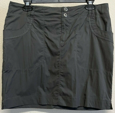 #ad REI Cargo Hiking Skirt Size 10 Gray Pockets Nylon Blend Women $20.95