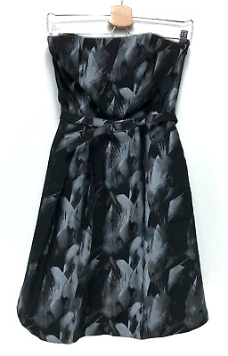 #ad White House Black Market Strapless Dress 6 M Black Midi Cocktail Evening Party $29.99