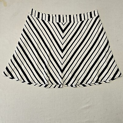 #ad #ad Lane Bryant Women#x27;s Size 22 Navy Blue White Striped A line Knee Length Skirt $23.99