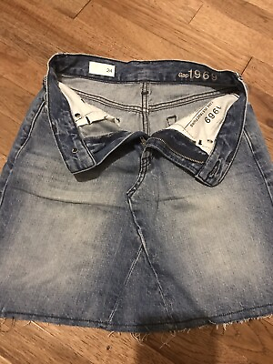 #ad Womens Gap Denim Jean Mini Skirt Size 24 Super Cute $15.00