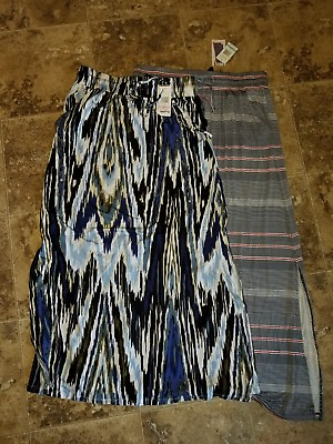 #ad New Womens Design History Long Skirt Maxi Navy Stripe Onyx Black S M L XL 2XL $13.56