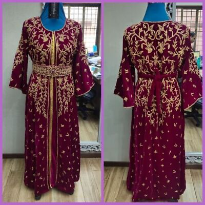 Eid Dubai Kaftans Farasha Abaya Long Fancy Gown Maxi Dress Moroccan Gown $89.93