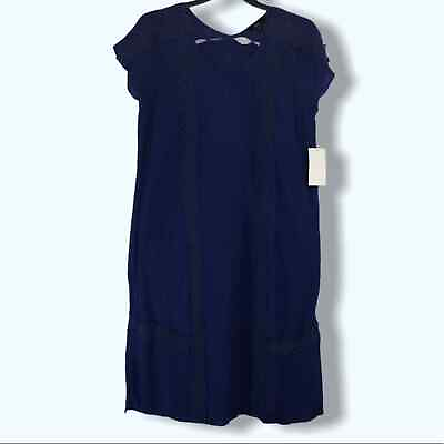 #ad NWT Ellos Blue Lace Boho Dress Sz 12 $30.00