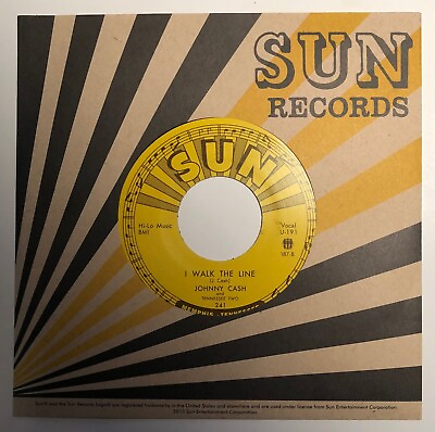 Johnny Cash I Walk The Line amp; Get Rhythm 2013 SUN 7quot; 45 Mint $45.00