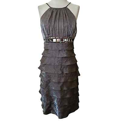 #ad #ad Brown Knee Length Cocktail Dress Size 8 $41.25