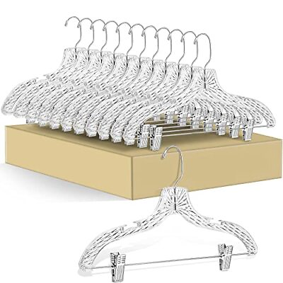 #ad 12 Pack Clear Plastic Skirt Hangers Crystal Crystal Skirt Hangers 12 Pack $34.90