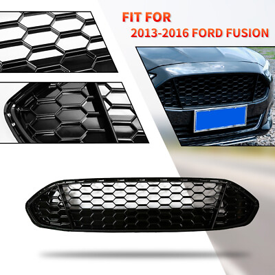 Front Bumper Honeycomb Grill Grille Gloss Black For Ford Fusion 2013 2014 2016 $62.69