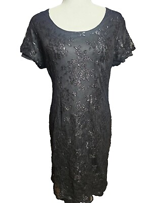 #ad Black Lace Shimmery Cocktail Dress $21.00