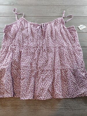Old Navy Boho Pink Floral Cami Tank Top Size L New NWT $13.49