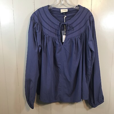 Universal Thread Purple Plus Boho Long Sleeve Lace Casual Peasant Top S NEW $13.19
